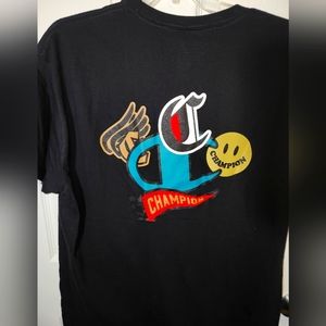 Champion Men's Graphic Print Logo T-Shirt black size Large